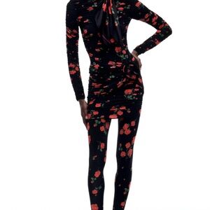 Floral Black Mini Dress / Brand New, never worn / Looks great